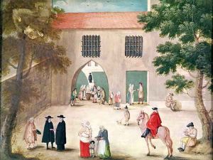 Distributing Alms to the Poor, from 'L'Abbaye de Port-Royal', c.1710 by Cochin, Louise Madelaine