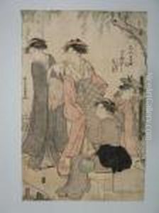 Promenade Dans Un Jardin D'iris by Katsukawa Shuncho