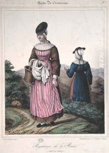 Peasant costumes from the Bresse area, 1845 by Charpentier