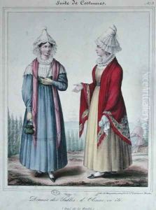 Summer costumes for ladies in the 'Sables-d'Olonne' area, 1845 by Charpentier