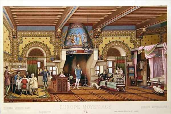 Interior of a French castle during the Middle Ages - view 1