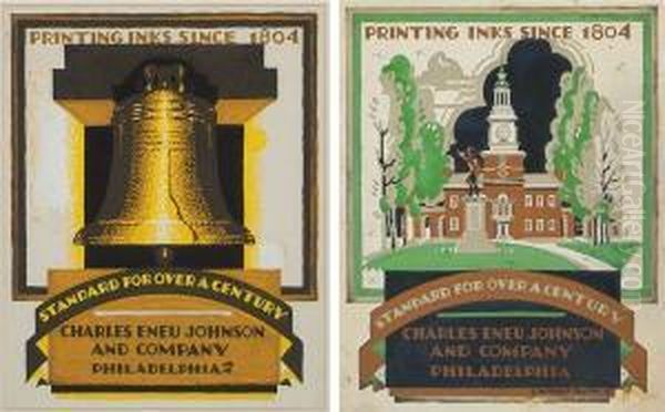 Two Advertisements: Liberty Bell With Freedom Hall. - view 1