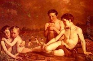 Young Boys Bathing by Hugh Collins