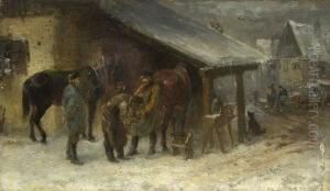 Schmiede Im Winter. by Hermann Kauffmann