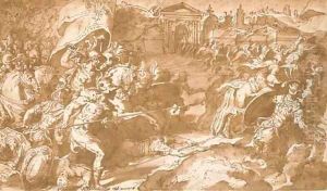 The armies of Pietro Farnese at the Relief of Bologna by Mirabello Cavalori (Salincorno)