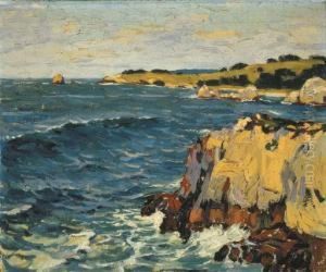 Pacific Coast At Carmel, California by Ferdinand Kaufmann