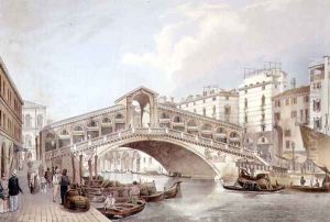The Ponte di Rialto, Venice by Sebastiano Ceccarini