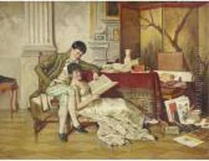 The Flirtatious Tutor by Isidor Kaufmann