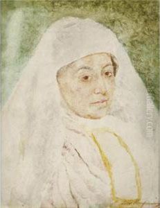 Portrait Of A Woman With White Scarf