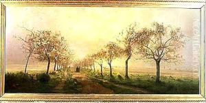 Apple Trees and Broom in Flower by Antoine Chintreuil