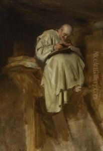 Heimliche Lekture. by Hermann Kaulbach