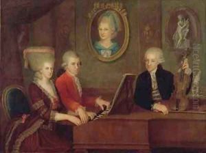 The Mozart family by Johann Nepomuk della Croce