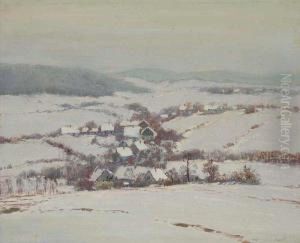 A Winter Landscape With A Village