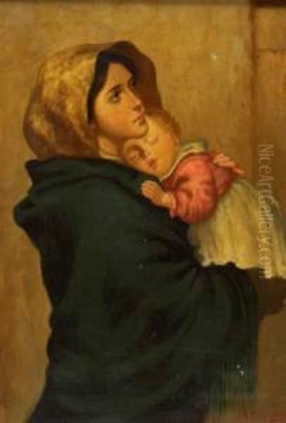 Mother With Sleeping Child - view 1