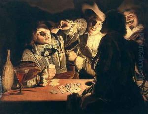 The Card Players c.1620s by Adam de Coster