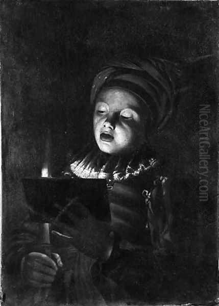 A youth singing by candlelight - view 1