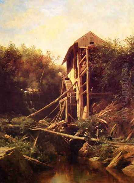 Fishing by the Old Mill by George Lafayette Clough