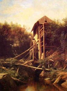 Fishing by the Old Mill by George Lafayette Clough