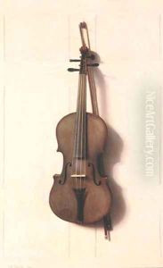 Violin and Bow 1889 by Jefferson David Chalfant