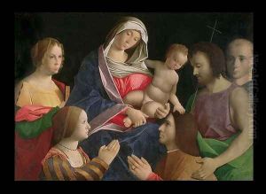 Madonna and Child with St. John the Baptist, Two Saints and Donors by Vincenzo di Biagio Catena