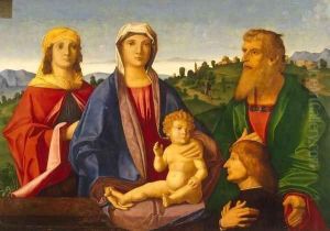 Madonna and Child with Saints and the Donor by Vincenzo di Biagio Catena