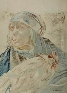 Grzebieniaste Koguty Wygladaly Spod Zapasek Kobiecych by Apoloniusz Kedzierski