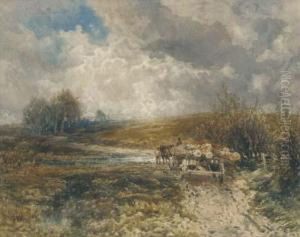 A Timber Wagon At The Ford (illustrated); And Loading Timber by John Keeley