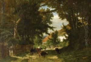 Landscape With Cattle Grazing Landscape With Cattle Grazing