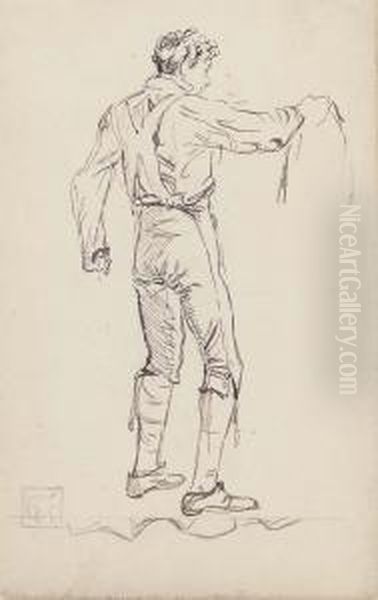 Putting On His Coat - view 1