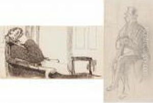 An Album Of Figure Drawings, 
Architectural And Botanic Studies And Designs For Book Illustrations