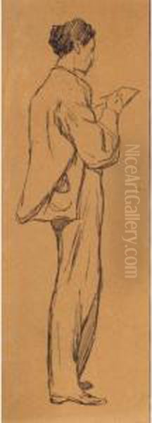 Self Portrait Of The Artist Sketching - view 1