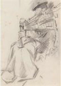 Self Portrait Of The Artist Playing The Bagpipes Self Portrait Of The Artist Playing The Bagpipes