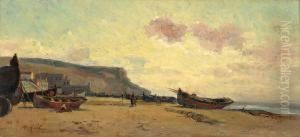 Praia De Sesimbra Com O Forte by Alfredo Keil