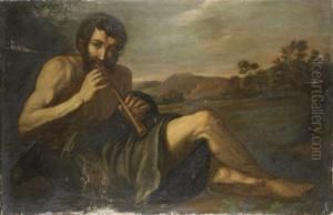 Jeune Berger Jouant De La Flute