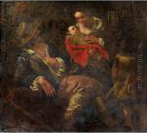 Famille De Paysans Dans Un Interieur