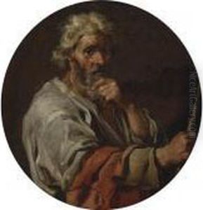 Portrait Of A Man Holding A Stick by Bernhard Keil, Monsu Bernardo