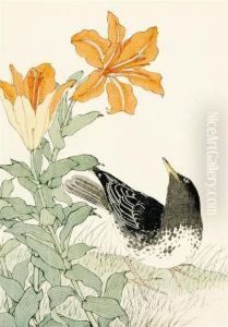 Two Works: Flowers And Birds by Imao Keinen