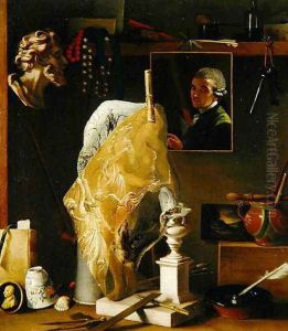 Still life of Objects with Self Portrait, 1739 by Antonio Cioci or Ciocchi