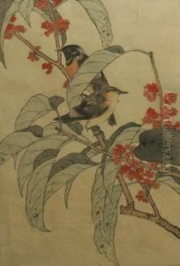 Two Birds On A Branch by Imao Keinen