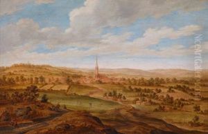 Weitenordenglische Landschaft Mit Einem Kunstler