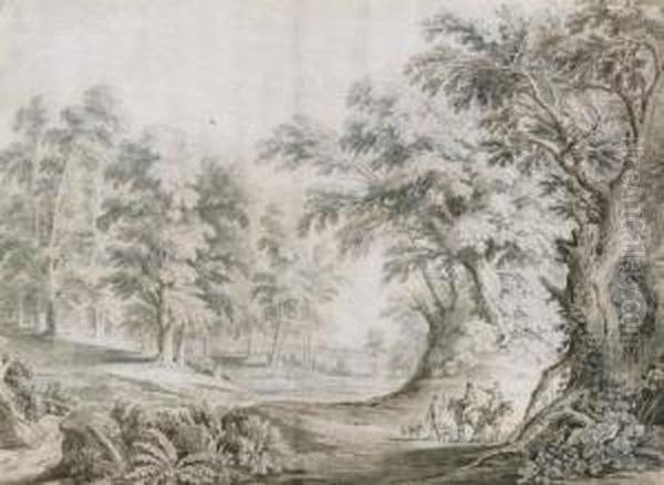 Travellers Asking Directions In A Wooded Landscape - view 1