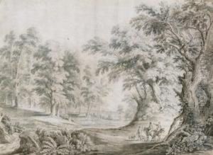 Travellers Asking Directions In A Wooded Landscape Travellers Asking Directions In A Wooded Landscape