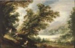 A Wooded Landscape With The Hunt Of Diana