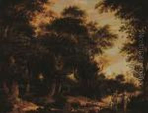 Sportsmen In A Wooded Landscape