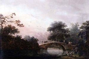 Drovers Guiding Cattle Over a Bridge by George Chinnery