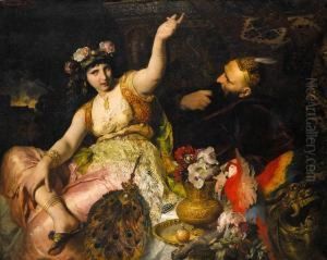Sheherazade And Sultan Schariar by Ferdinand Keller
