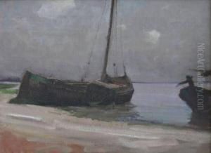 Fishing Boats On The Maas by Henry George Keller