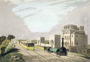 View of the Manchester and Liverpool Railway, taken at Newton, 1825 by Charles Calvert