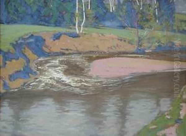 Landscape With Stream- Gouache
On Paper, Signed Lower Right, Very Good Condition. 15 X 20'' - view 1