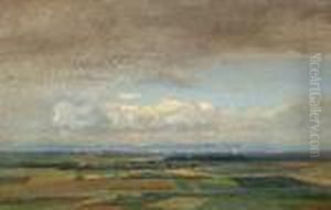 Dachauer Landschaft Mit Blick Auf Munchen Und Die Alpenkette